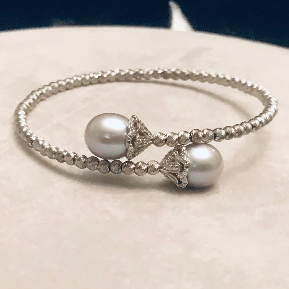 Imperial Pearls Freshwater Cultured Grey Pearl Bangle